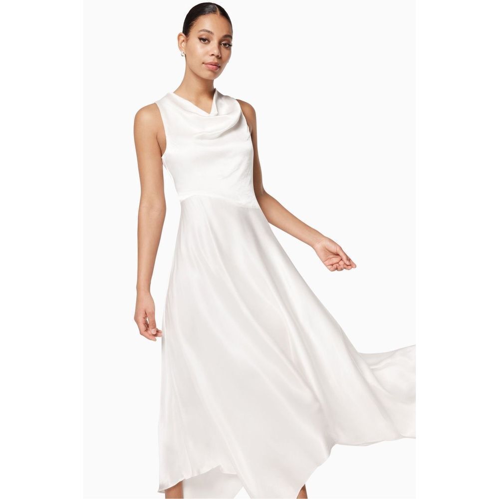 Elliatt Halle Handkerchief Hem Satin Gown bridal shower Dress size M NWT$300